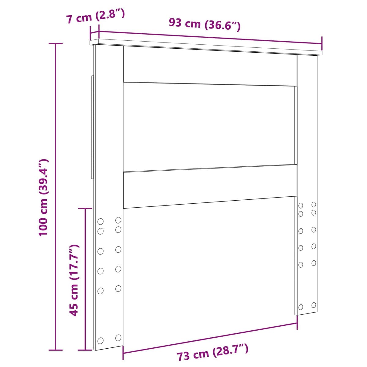 Sonoma Oak 90cm Headboard for Modern Bedrooms