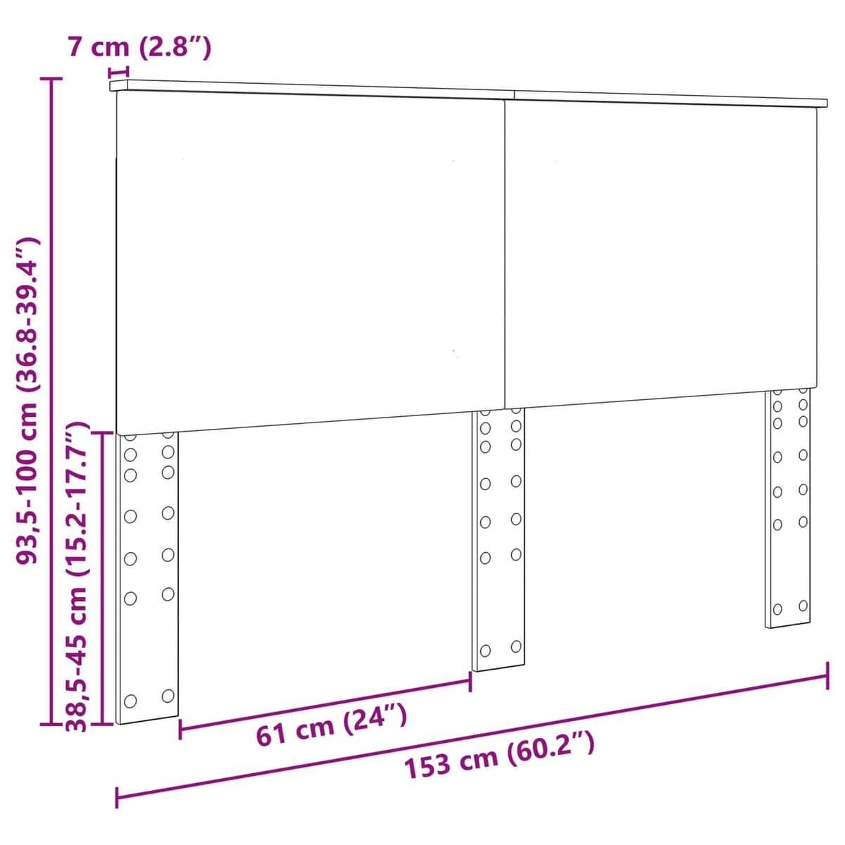 Engineered Wood Wall-Mounted Headboard, 100 cm