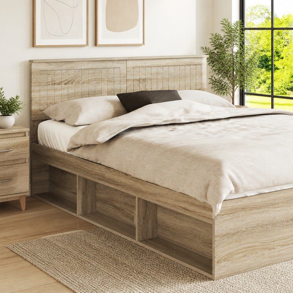 Headboard Sonoma Oak Engineered Wood Modern Minimalist Bedroom Furniture Brown