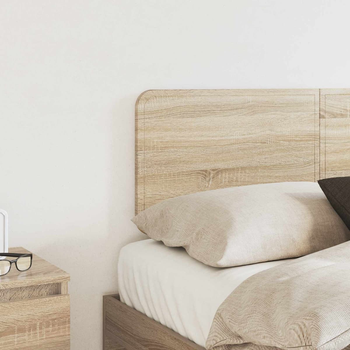 Brown Headboard with Engineered Wood Frame