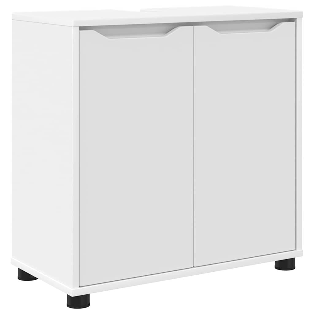 White Bathroom Basin Cabinet with Adjustable Storage
