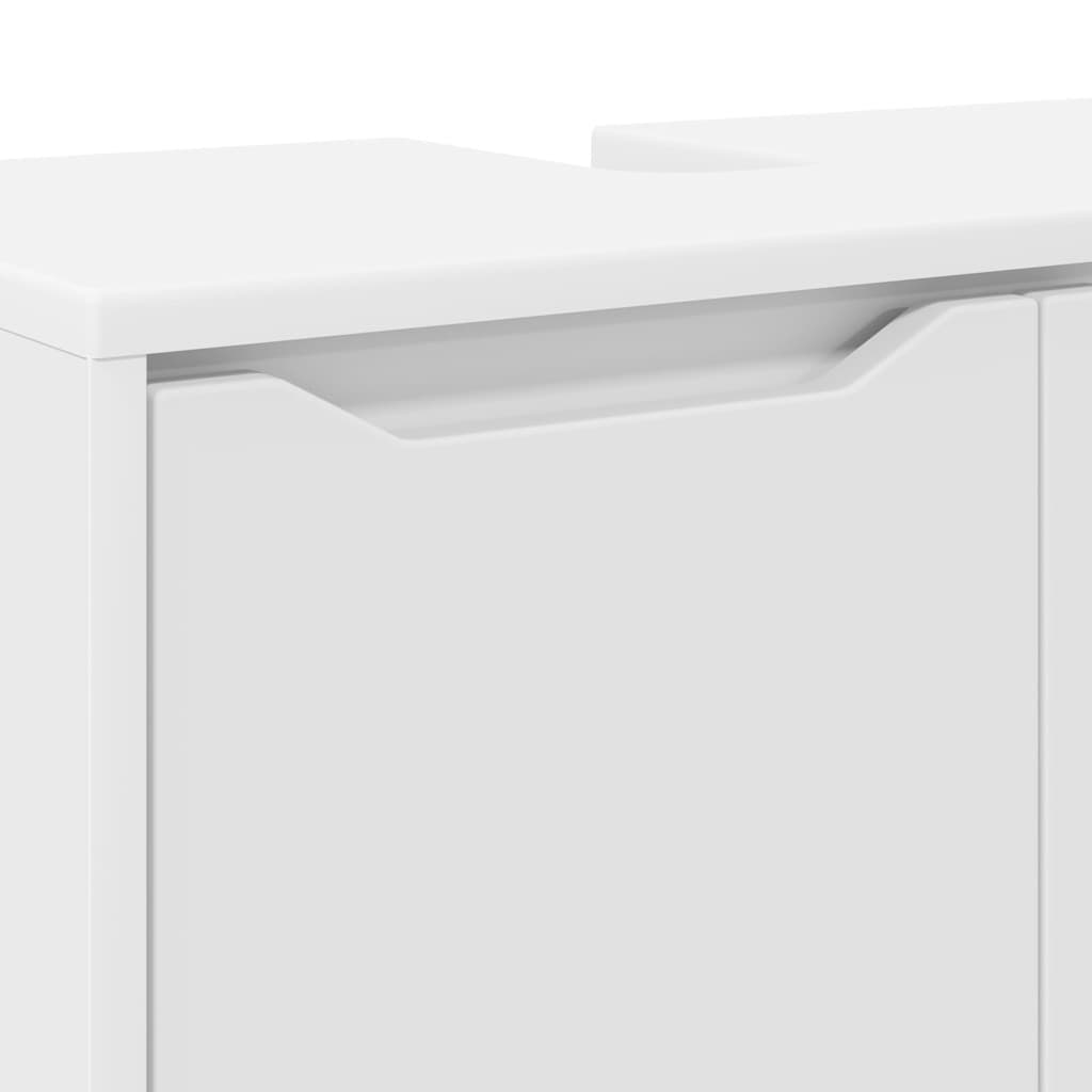 White Bathroom Basin Cabinet with Adjustable Storage