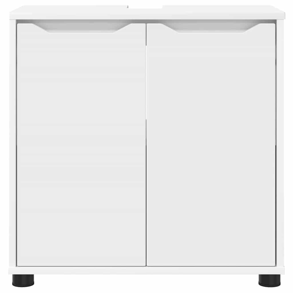 White Bathroom Basin Cabinet with Adjustable Storage