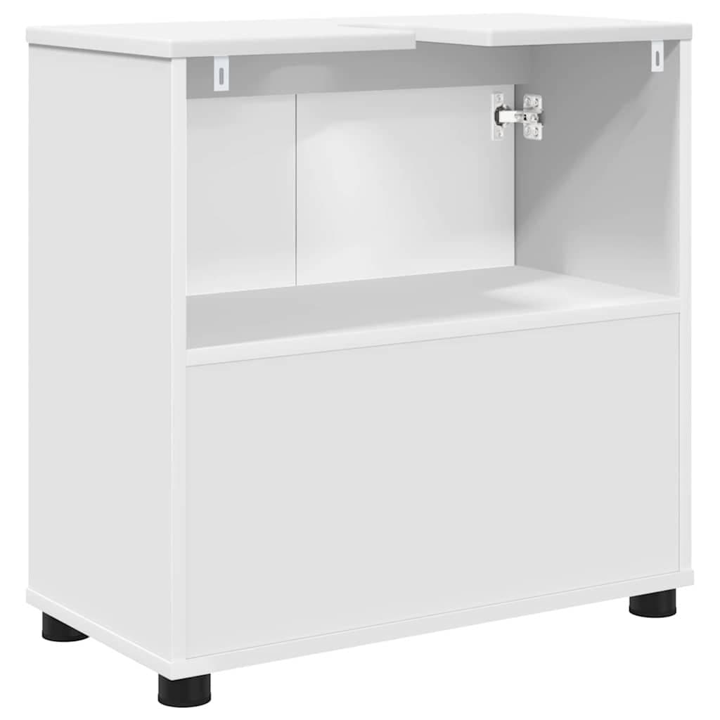 White Bathroom Basin Cabinet with Adjustable Storage