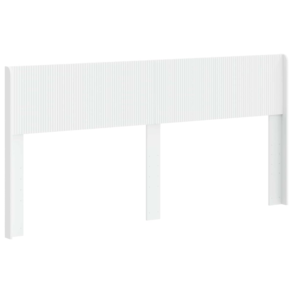 White Engineered Wood Headboard with Vertical Slats
