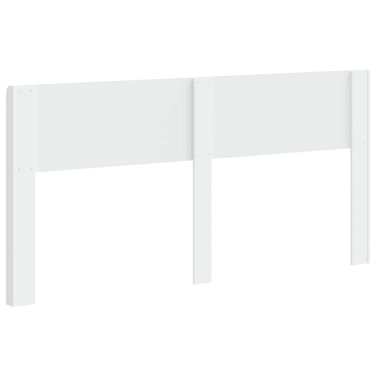 White Engineered Wood Headboard with Vertical Slats