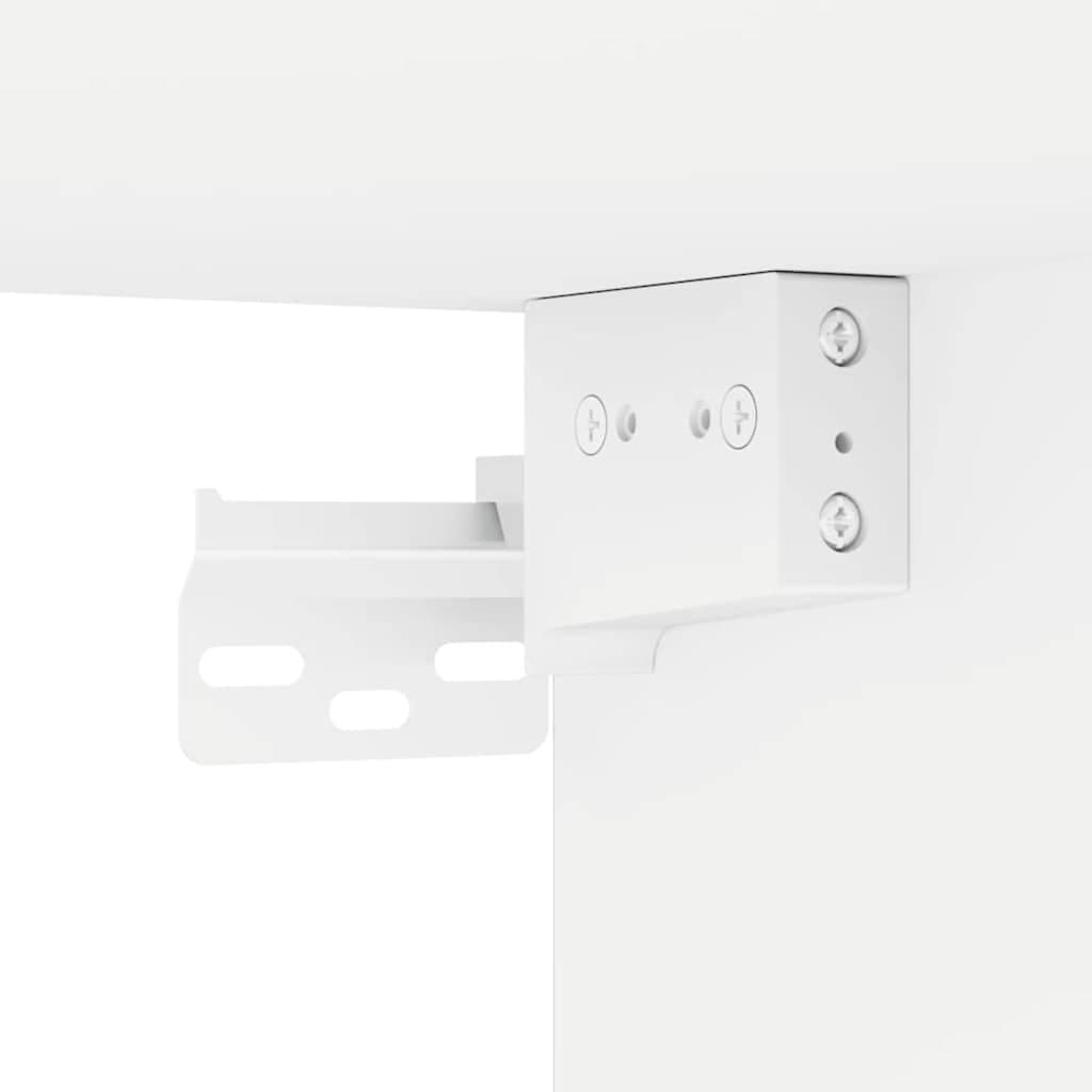 TV Wall Cabinet 2 Pieces White Modern Wall Mount Storage Unit Living Room