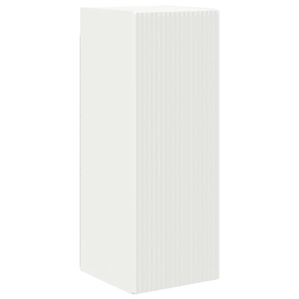 TV Wall Cabinet 2 Pieces White Modern Wall Mount Storage Unit Living Room