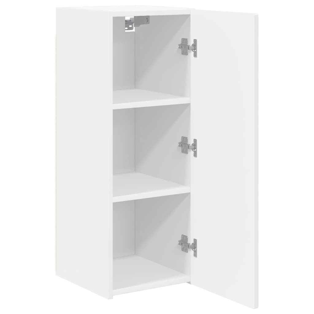 TV Wall Cabinet 2 Pieces White Modern Wall Mount Storage Unit Living Room