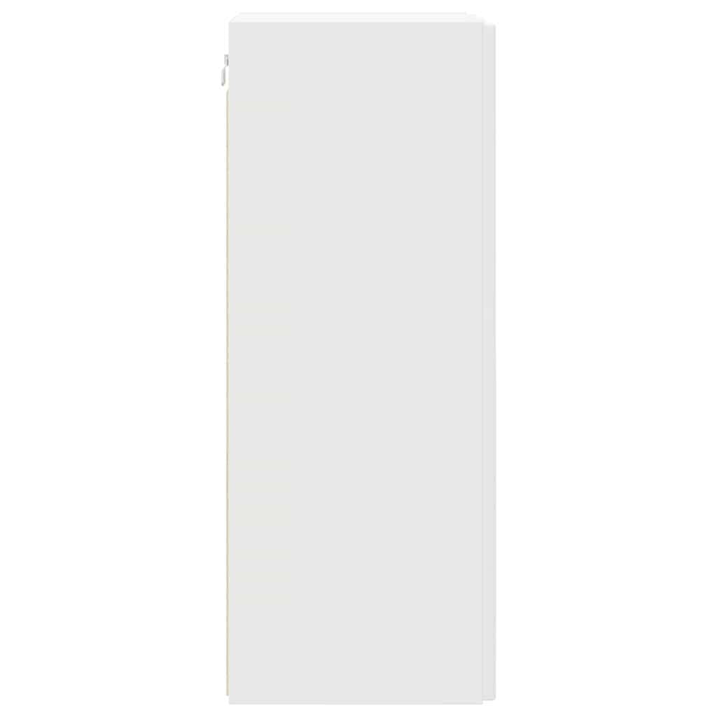 TV Wall Cabinet 2 Pieces White Modern Wall Mount Storage Unit Living Room
