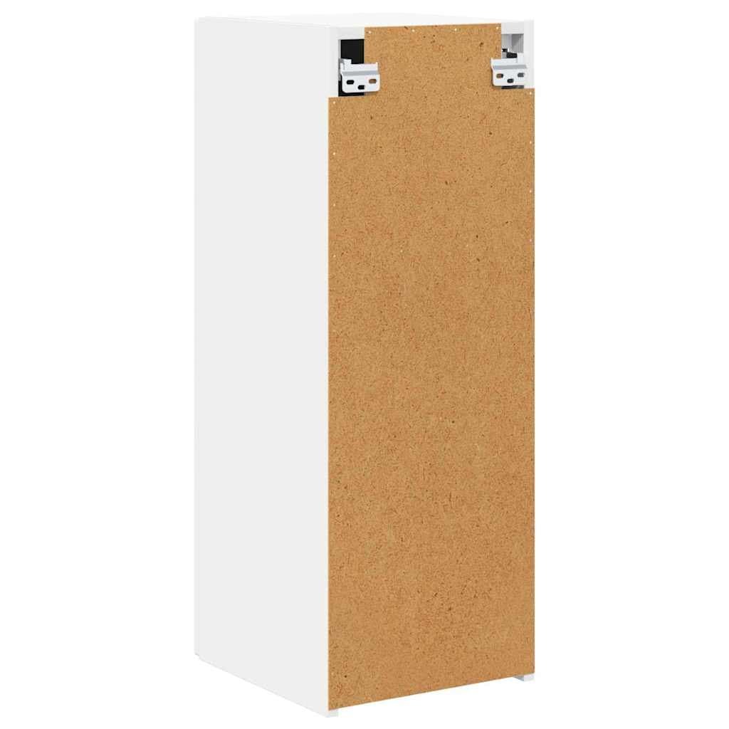 TV Wall Cabinet 2 Pieces White Modern Wall Mount Storage Unit Living Room