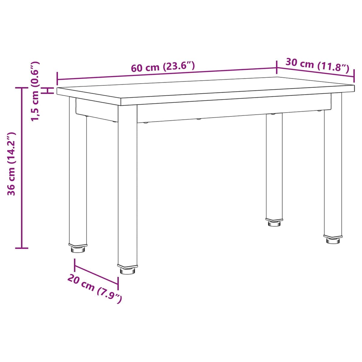 Black Rectangular Modern Coffee Table for Living Rooms