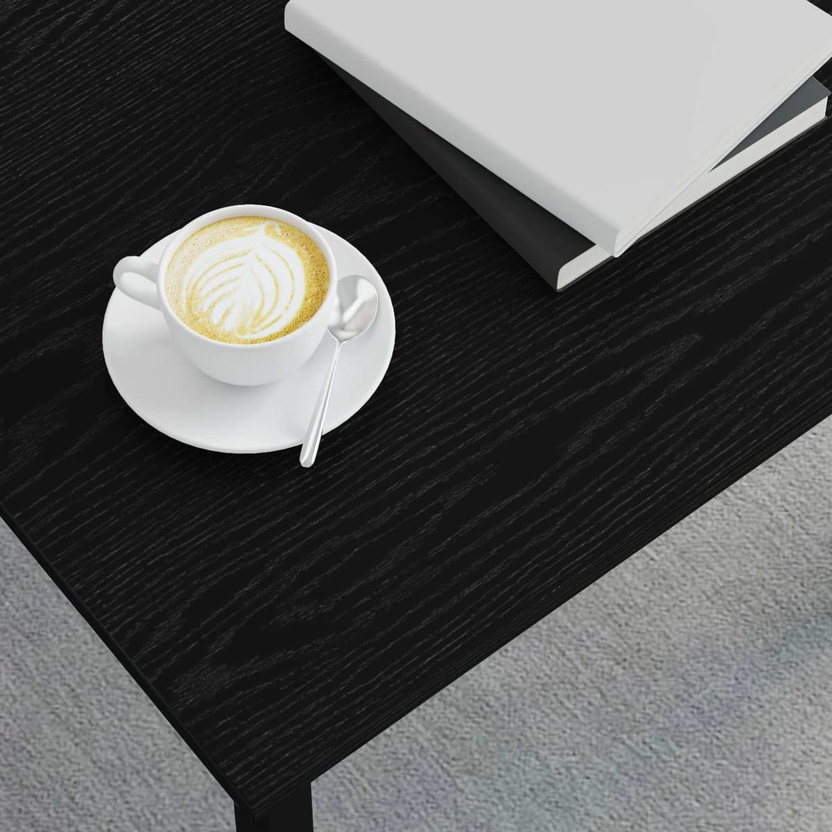 Black Rectangular Modern Coffee Table for Living Rooms