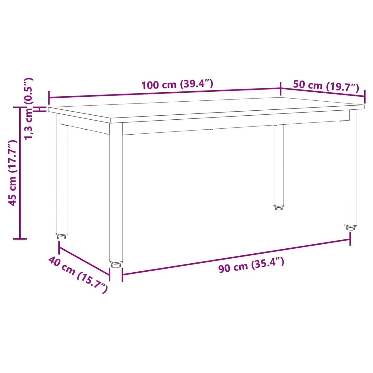 Coffee Table Black Rectangular Modern Living Room Accent Table Engineered Wood
