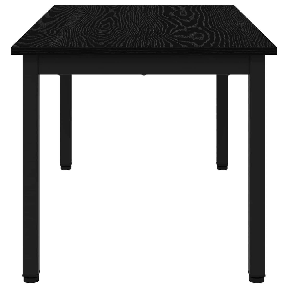 Coffee Table Black Rectangular Modern Living Room Accent Table Engineered Wood