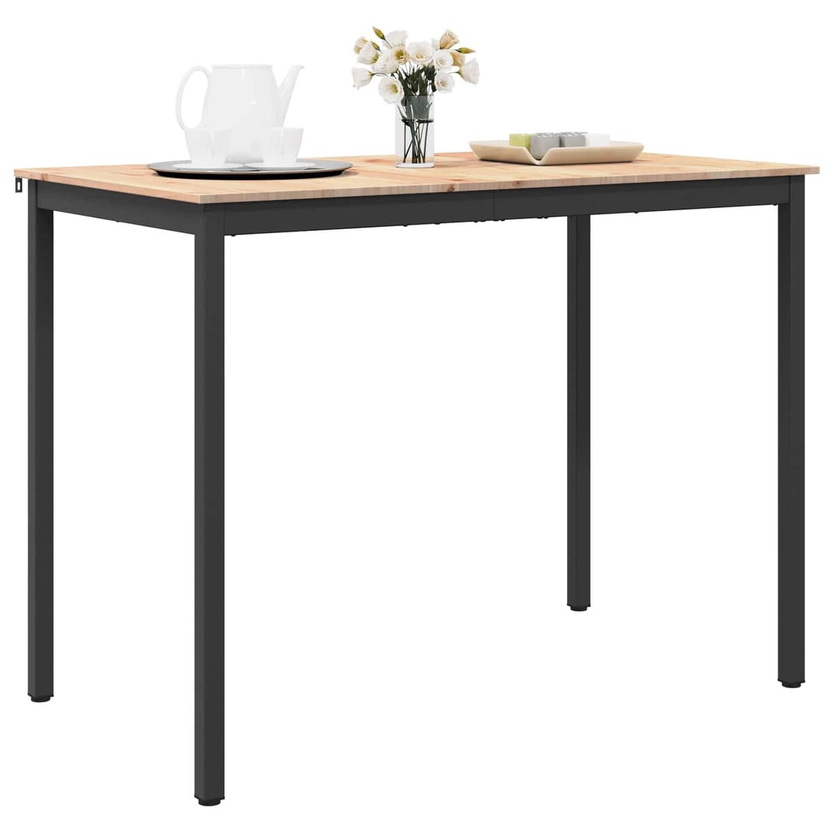 Bar Table Kitchen Dining Room Furniture Solid Pine Wood Natural Brown