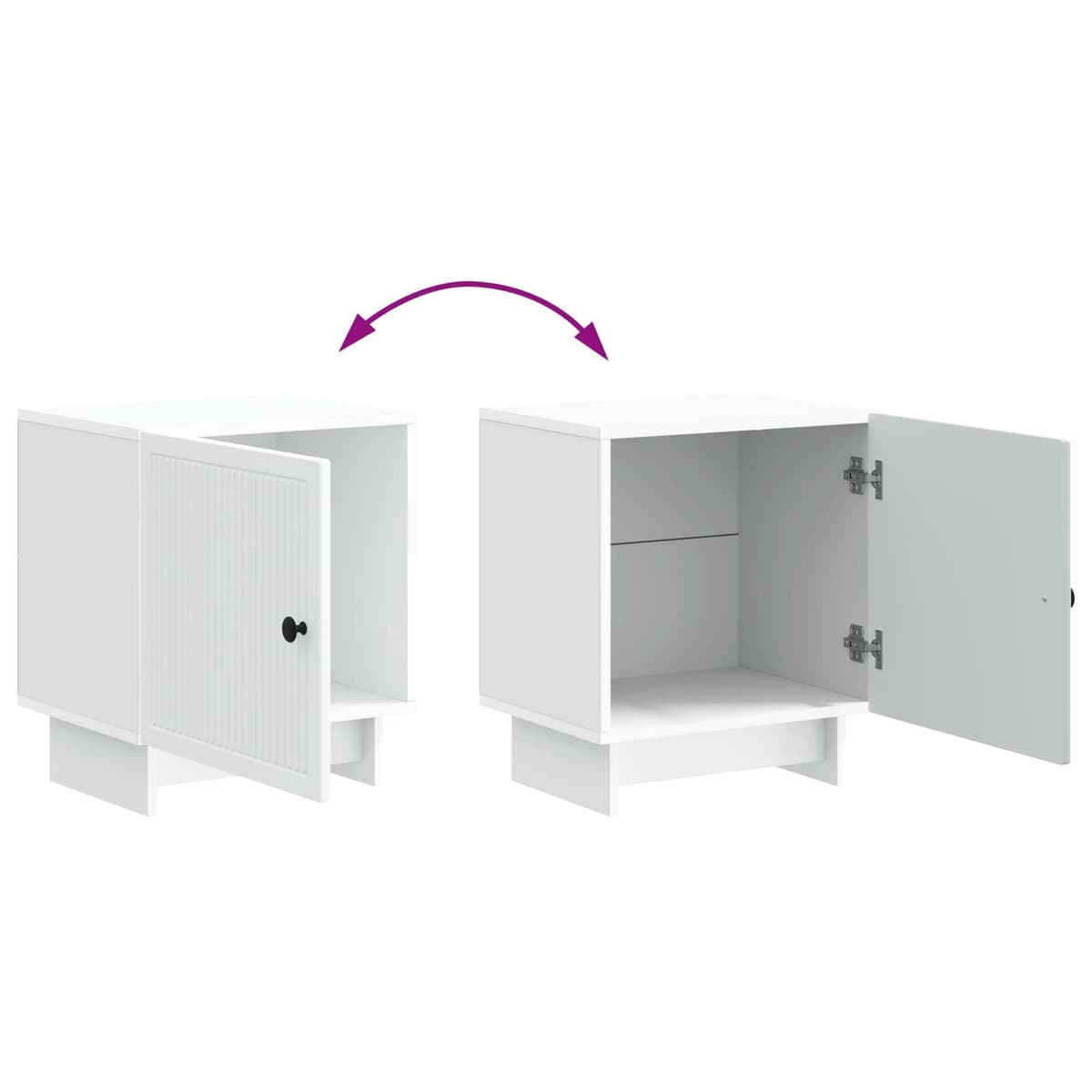 Bedside Cabinet White Modern Storage Nightstand Compact Bedroom Furniture