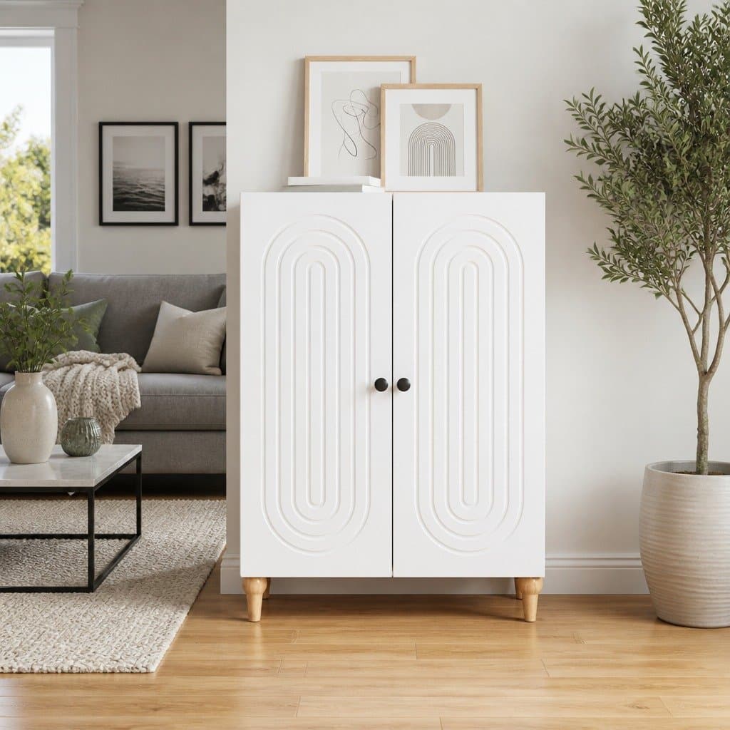 White Sideboard Storage Cabinet for Living Space