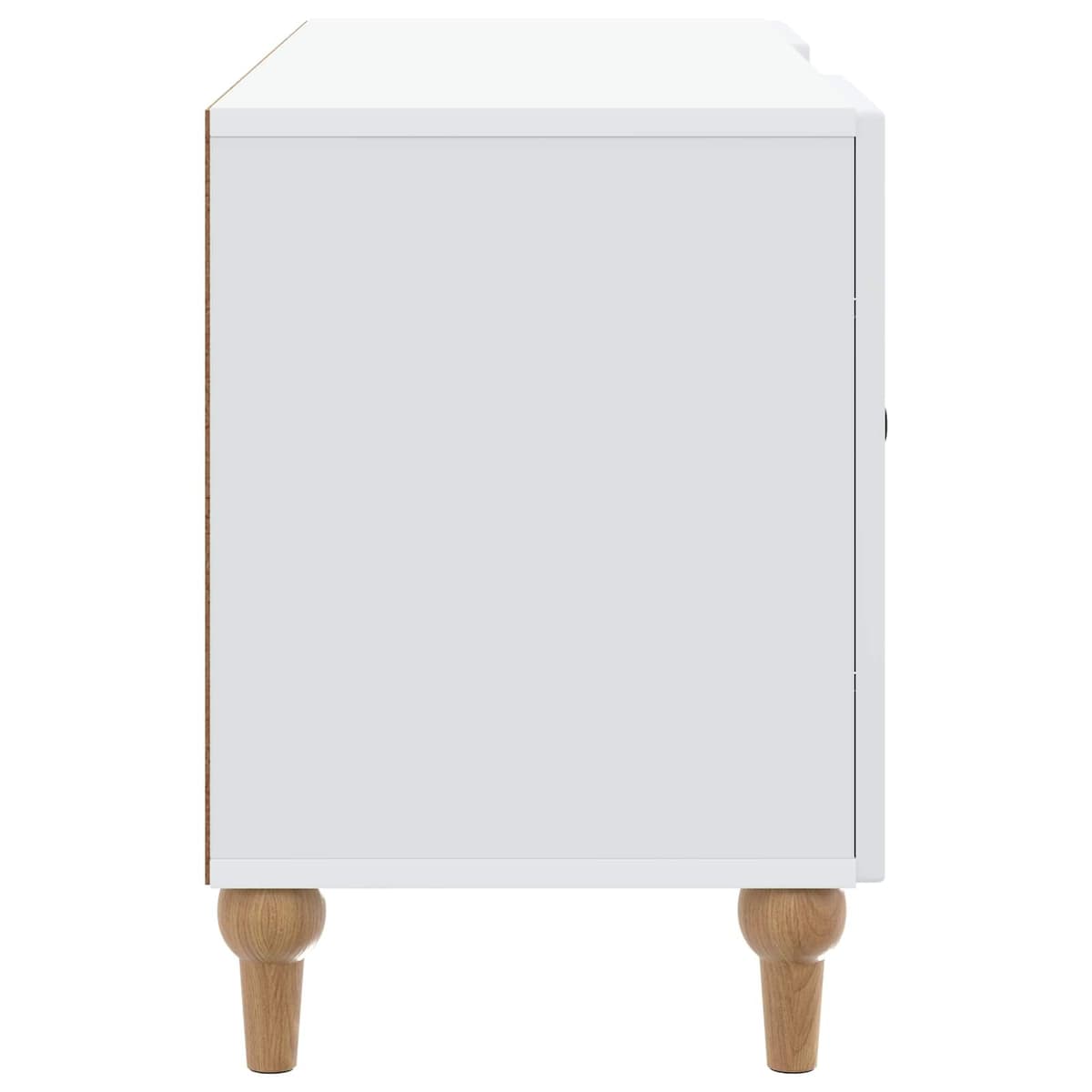 White TV Cabinet 102x34.5x50cm with Utility Shelves
