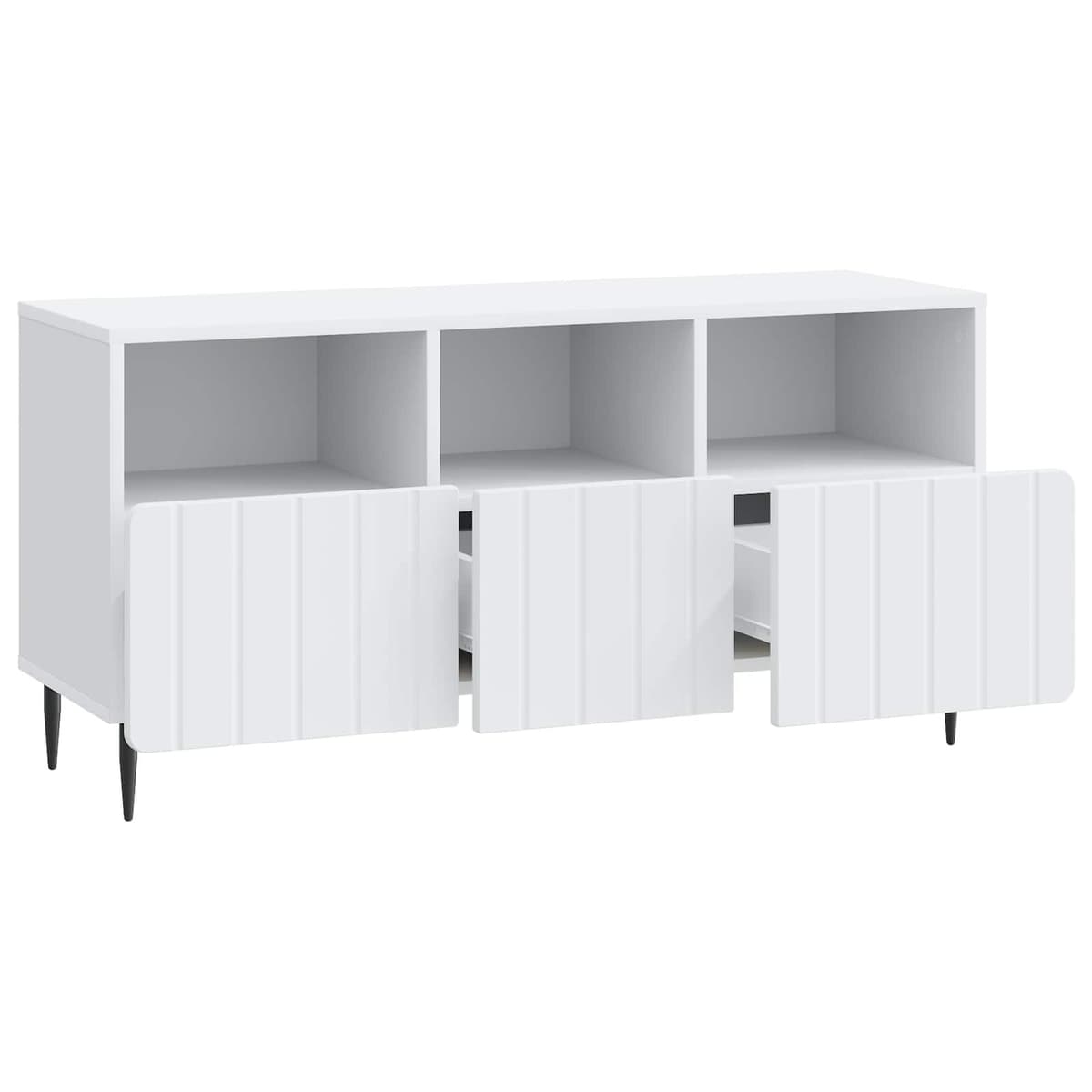 TV Cabinet with Drawer in White Engineered Wood