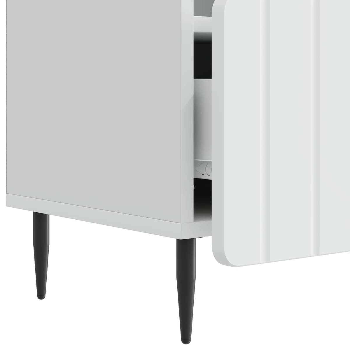 TV Cabinet with Drawer in White Engineered Wood