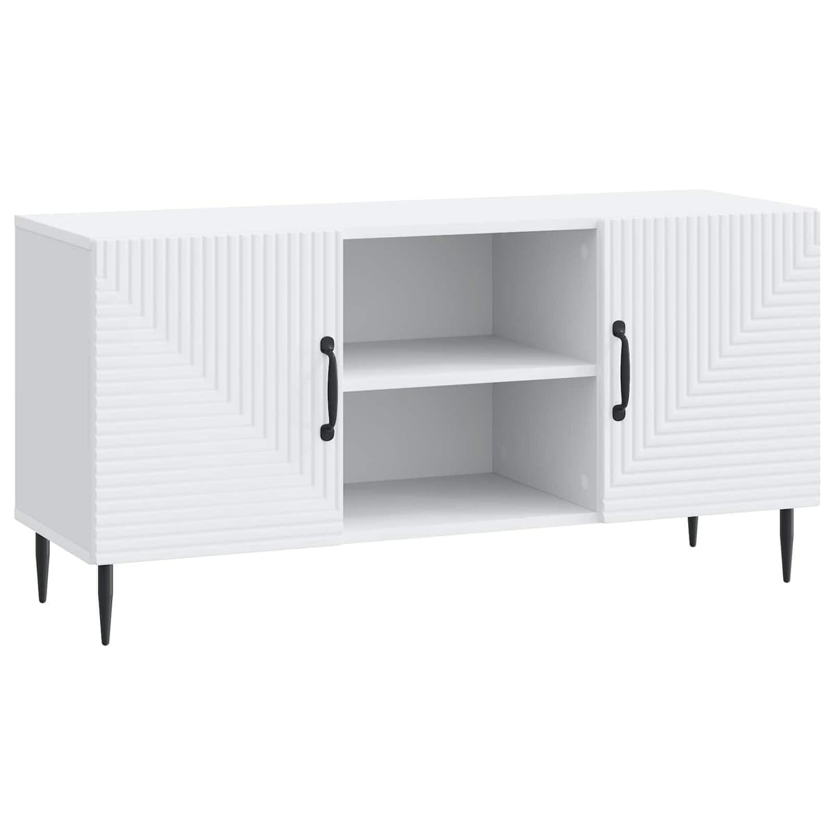 Vintage-Style White TV Cabinet for Living Room Storage 102x34.5x50cm