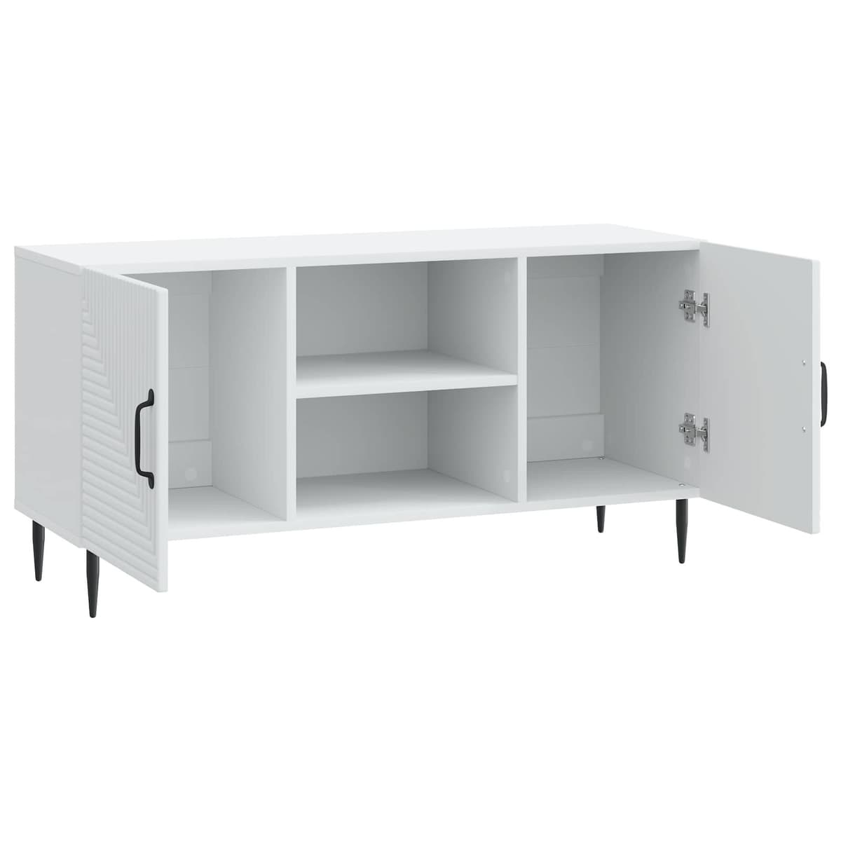 Vintage-Style White TV Cabinet for Living Room Storage 102x34.5x50cm