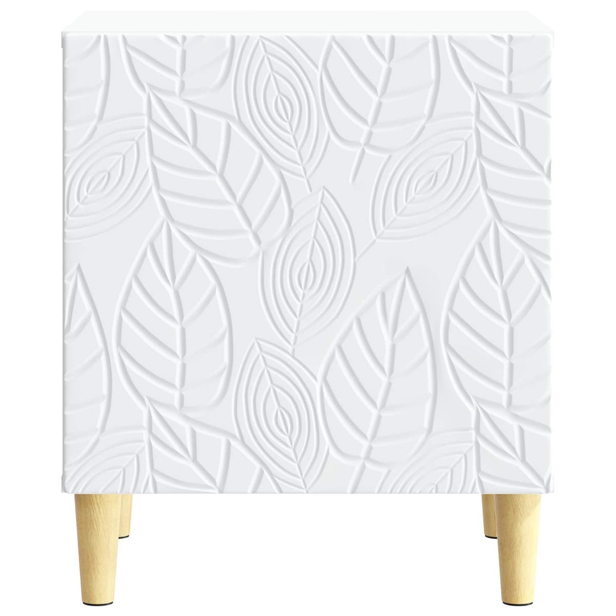 White Bedside Table with Eucalyptus Legs