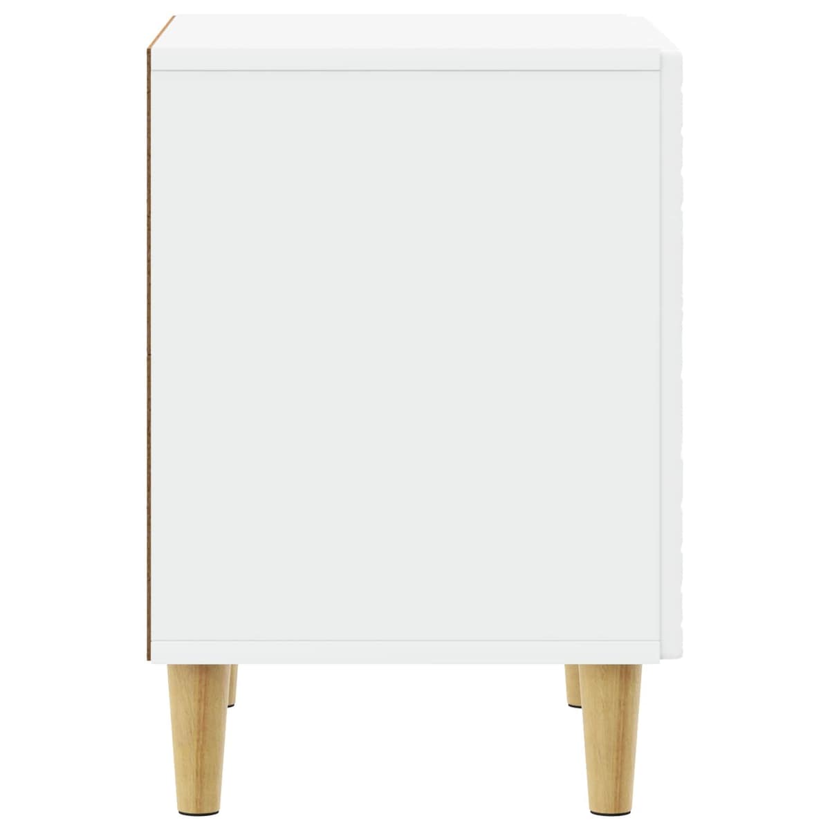 White Bedside Table with Eucalyptus Legs