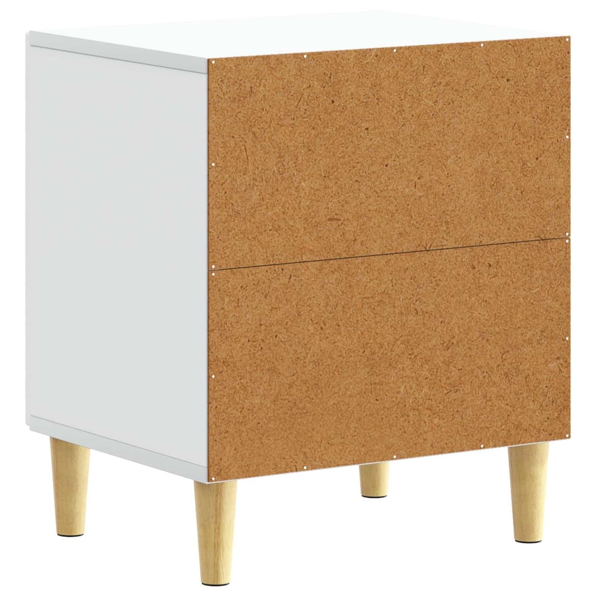 White Bedside Table with Eucalyptus Legs