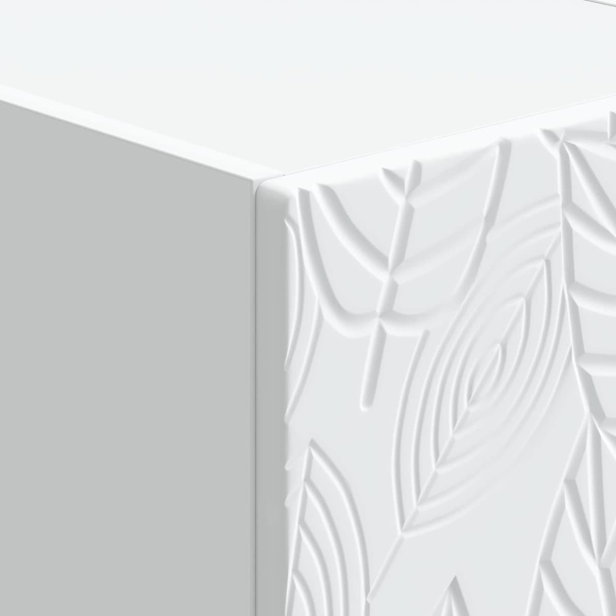 White Bedside Table with Eucalyptus Legs