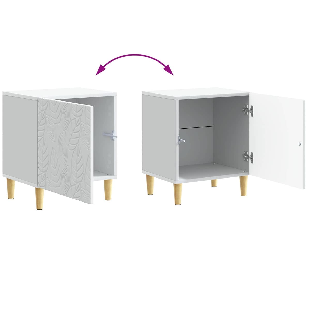 White Bedside Table with Eucalyptus Legs
