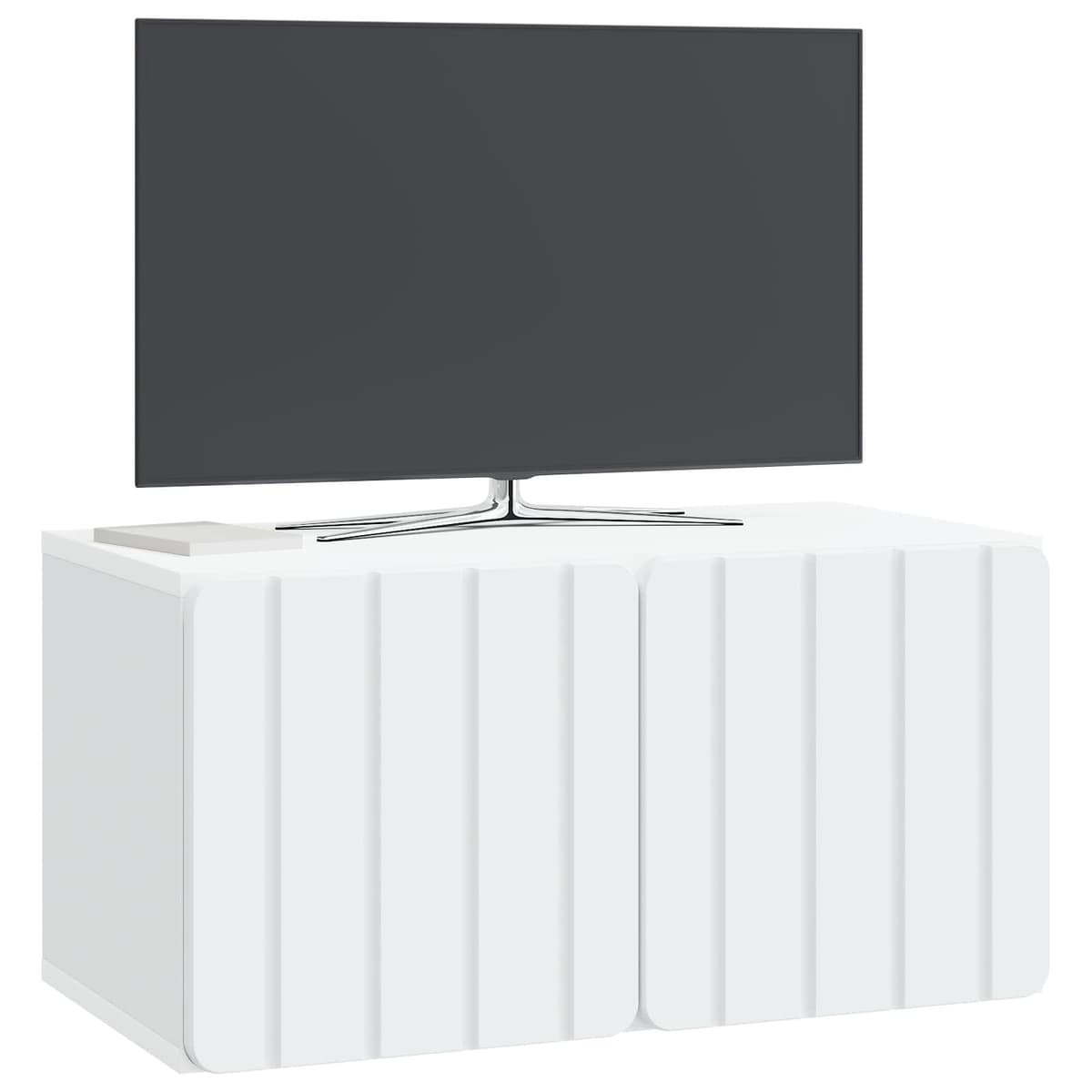 White Wall-Mounted TV Cabinet for Storage