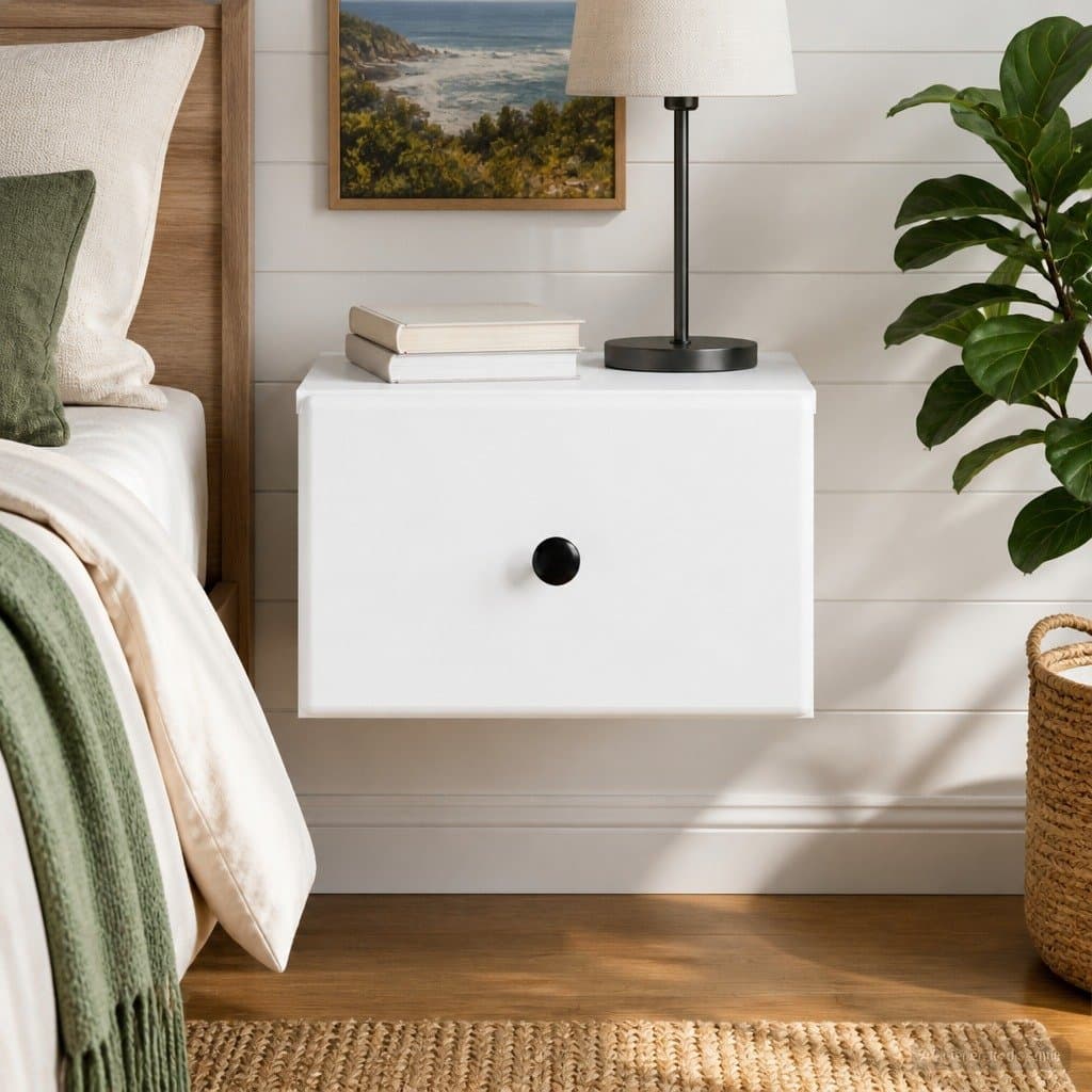 Wall-Mounted Bedside Cabinet with Storage