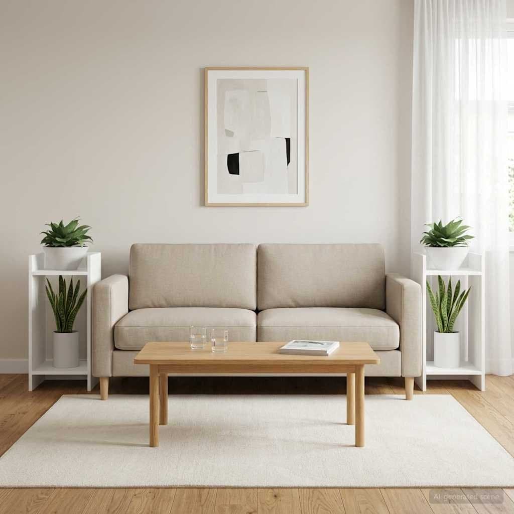 Plant Stand 2 Pcs White 30x30x60cm Indoor Display Shelf Engineered Wood