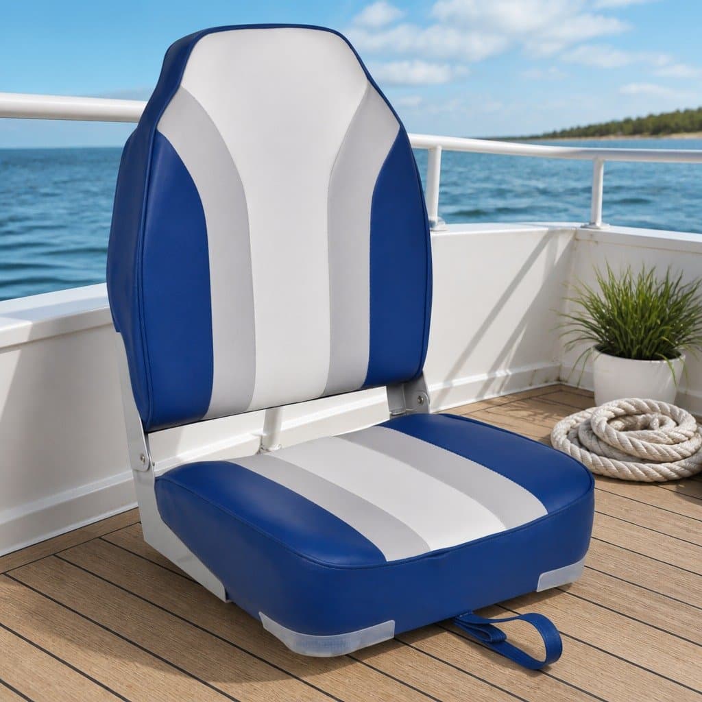 High Backrest Foldable Waterproof Boat Chair for Marine Use