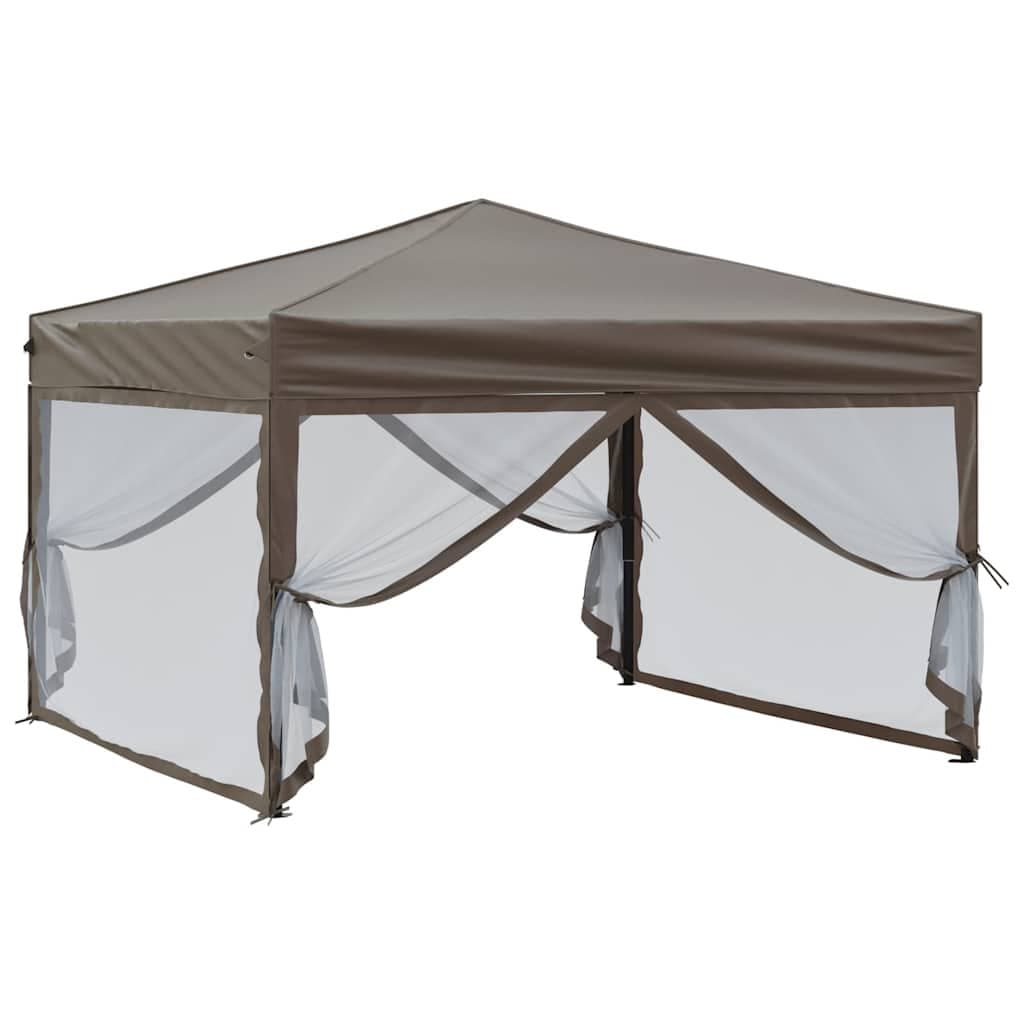 Folding Party Tent with Sidewalls 3x3m Taupe