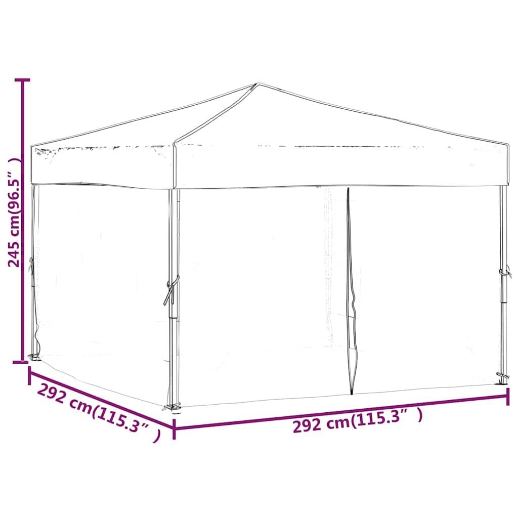 Folding Party Tent with Sidewalls 3x3m Taupe