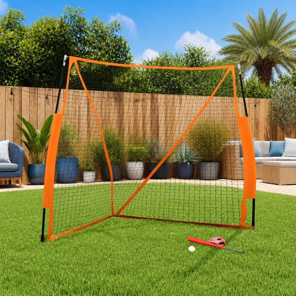 Baseball Net Portable Training Practice Equipment Steel Frame Polyester 183cm