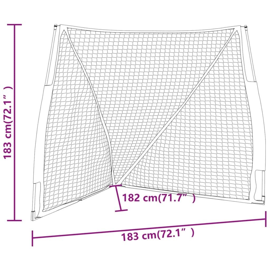 Baseball Net Portable Training Practice Equipment Steel Frame Polyester 183cm