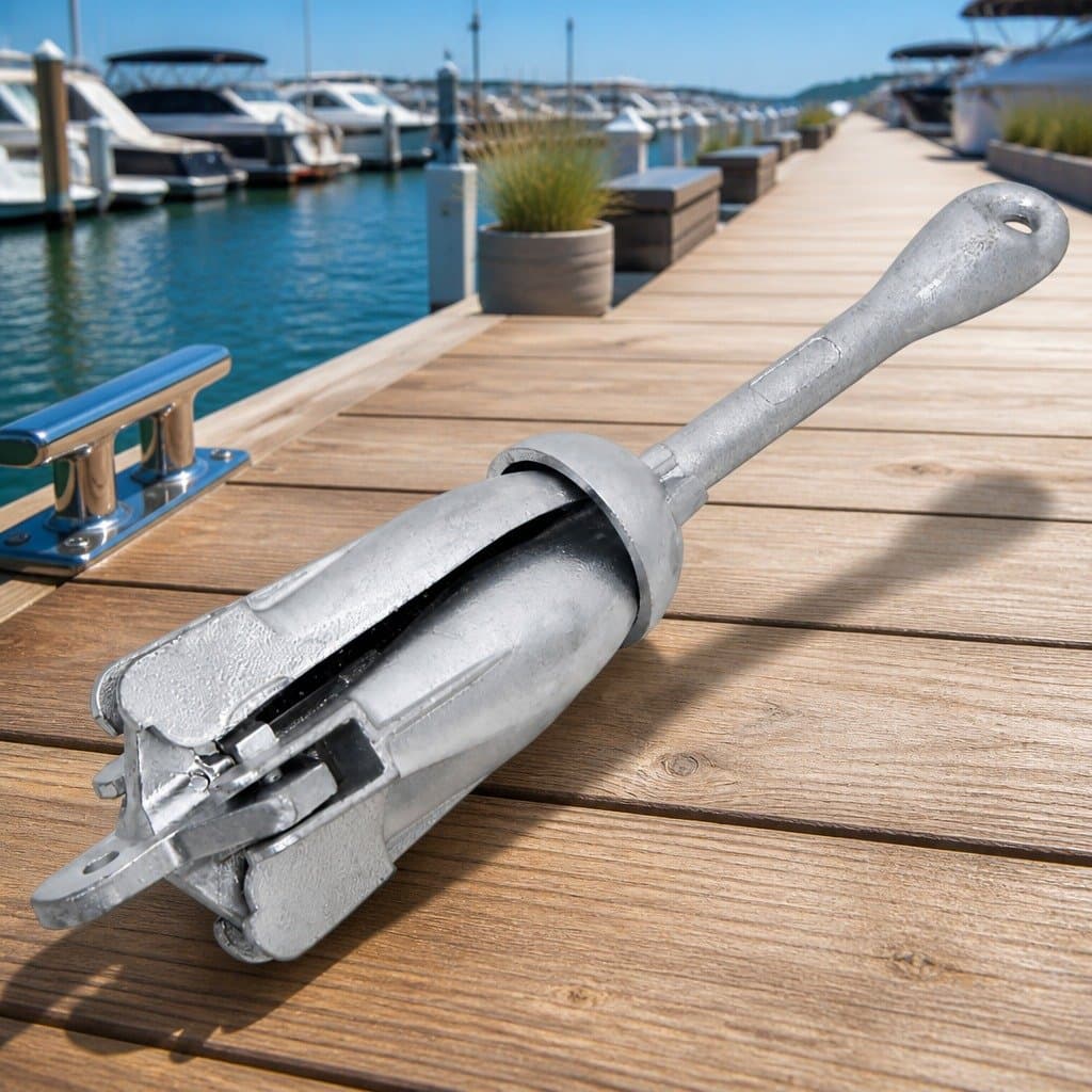 8 kg Silver Cast Iron 4-Claw Grapnel Anchor