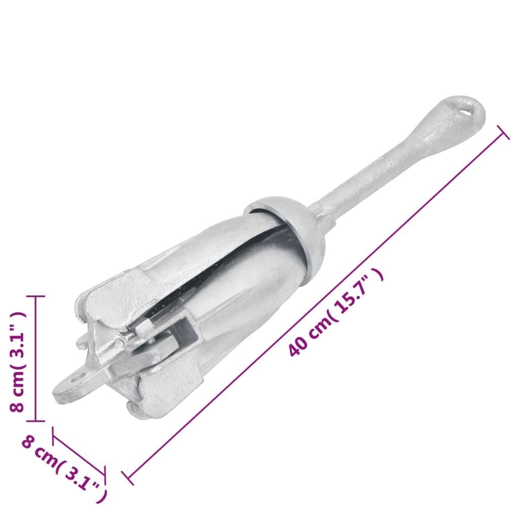 Folding Anchor 4-Claw Grapnel Boat Docking Watercraft Silver Portable Compact