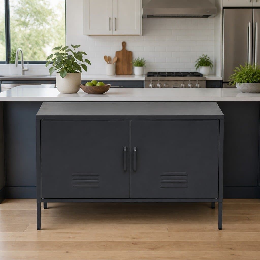 Metal Buffet Sideboard with Adjustable Shelf