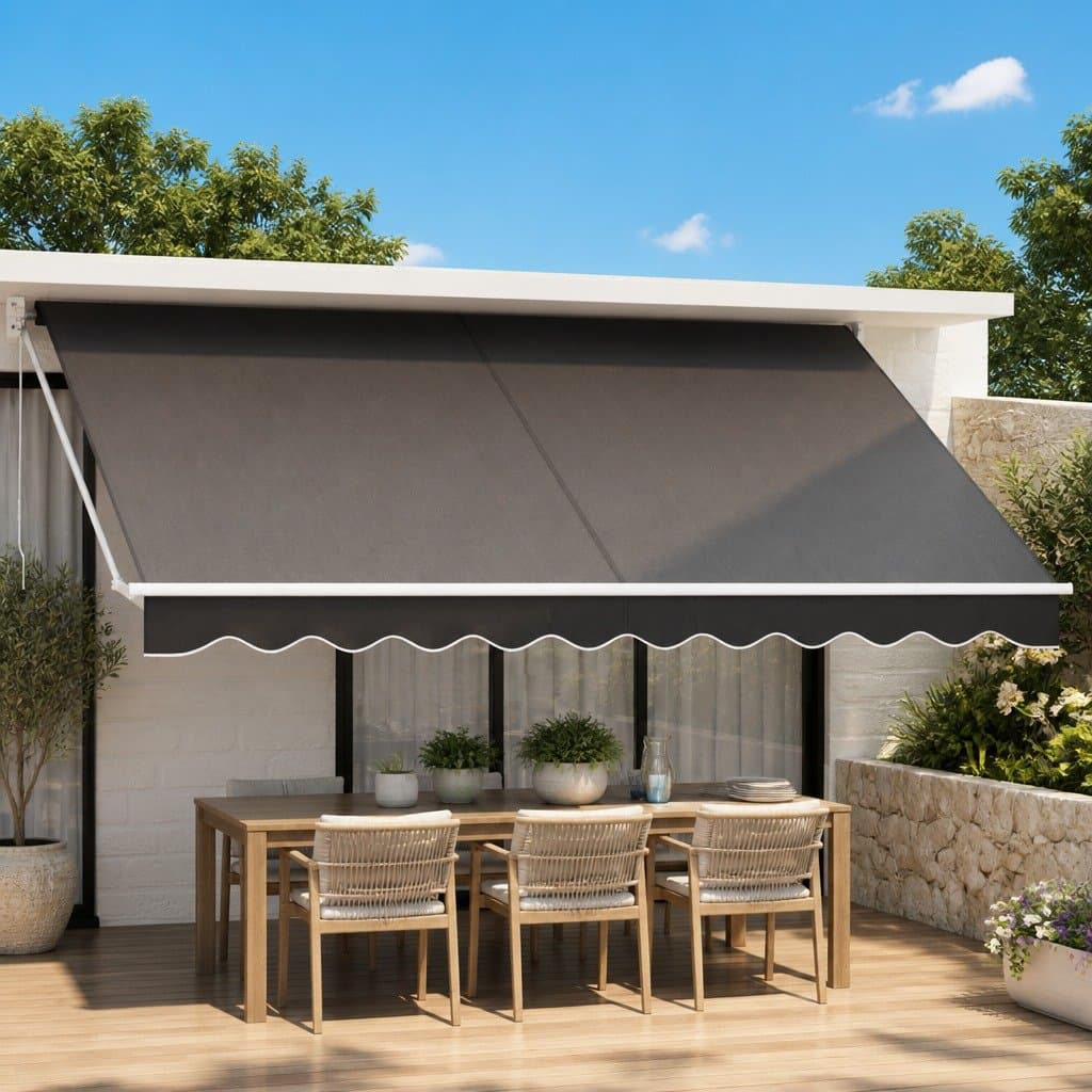 Motorised Retractable Awning 4.5m x 3m Grey