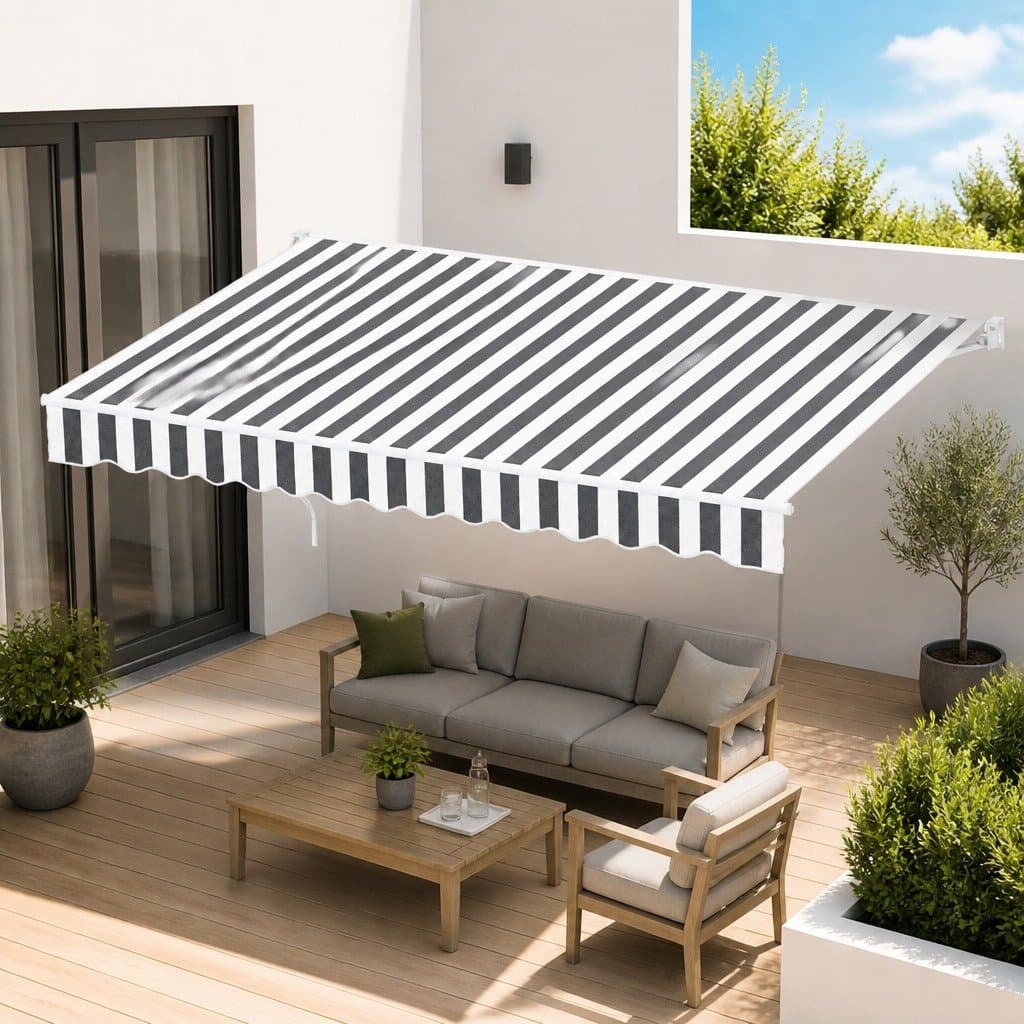 Motorised Folding Arm Awning with Remote Control 4.5m x 3m