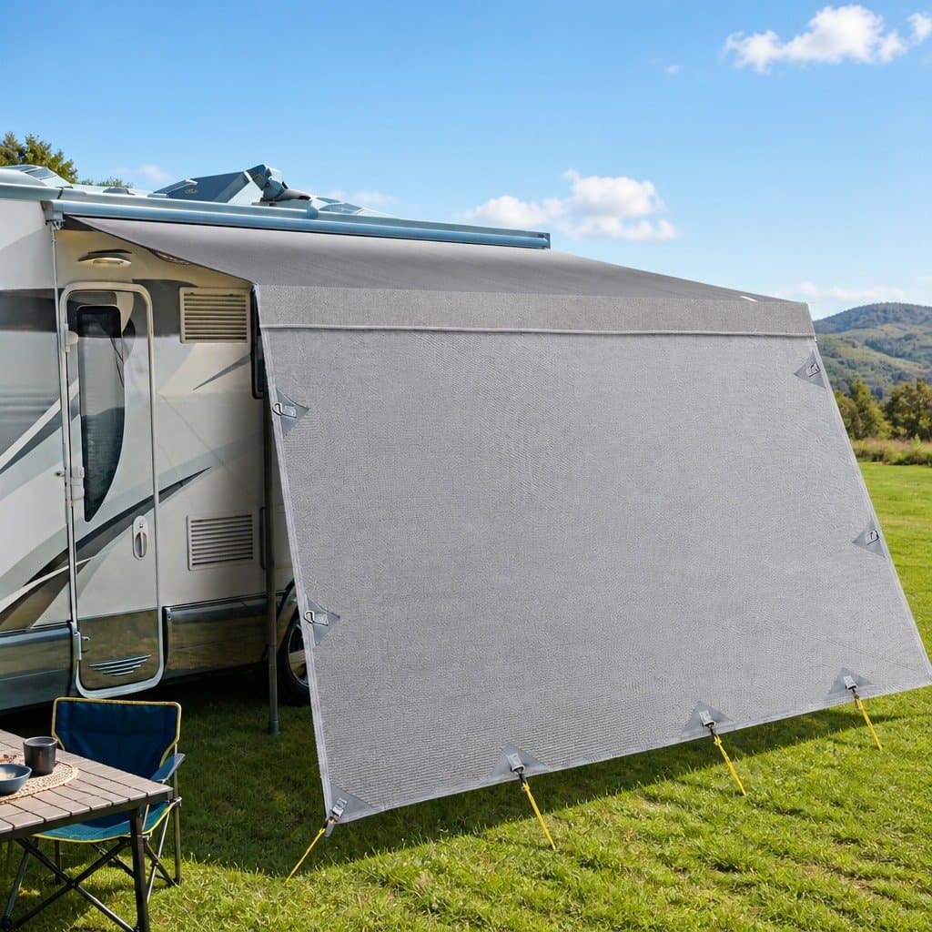 Grey Awning Fabric & Privacy Screen for RVs