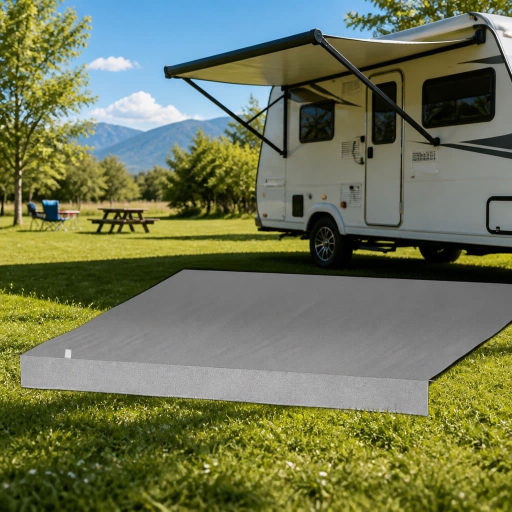 14FT Caravan Awning Replacement Fabric Grey