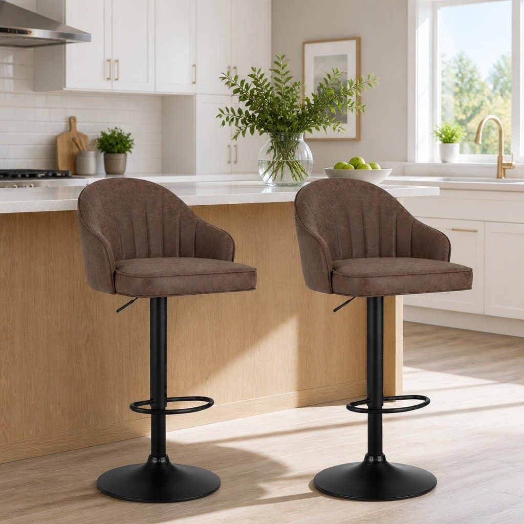 Bar Stools Set of 2 with Adjustable Height