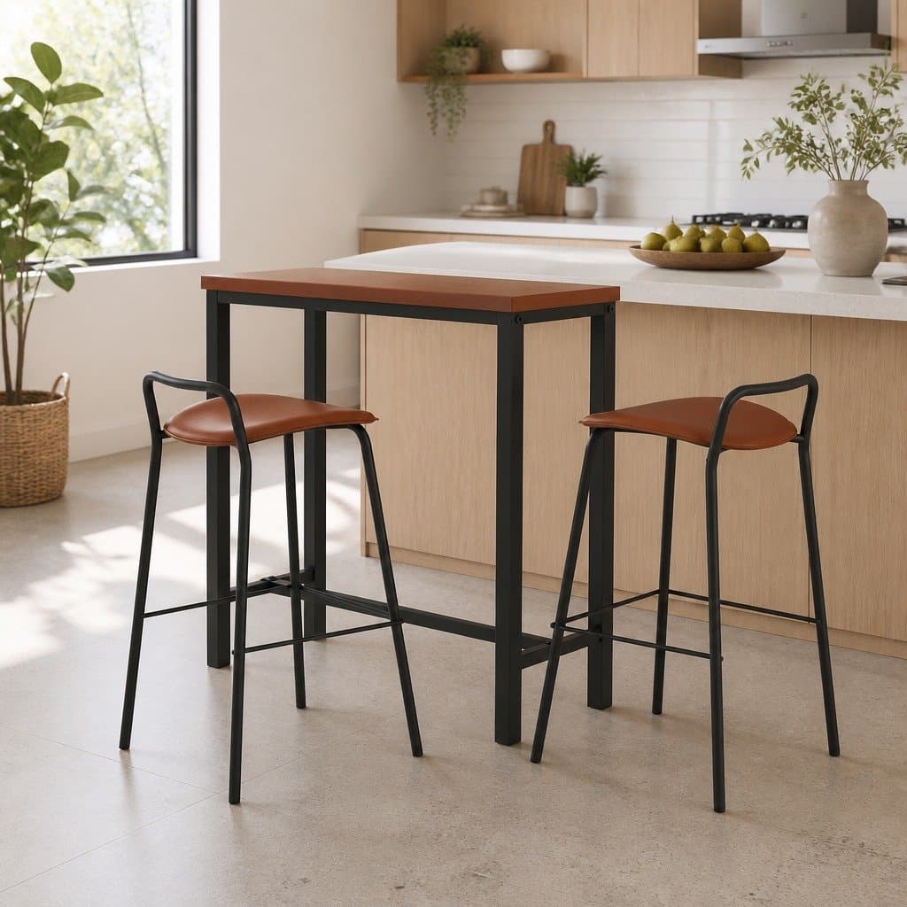 Bar Table and Stool Set for Dining or Pub
