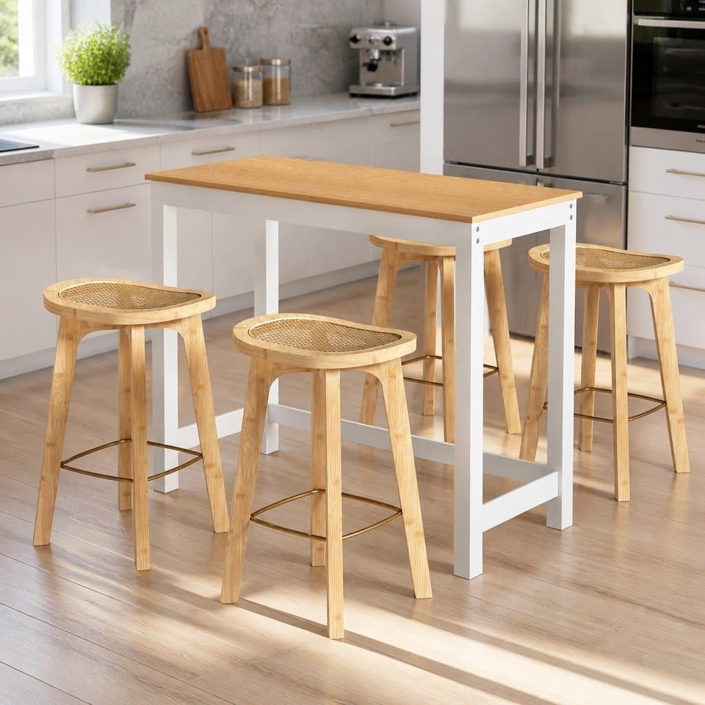 Bar Table and Stool Set for Dining and Cafe